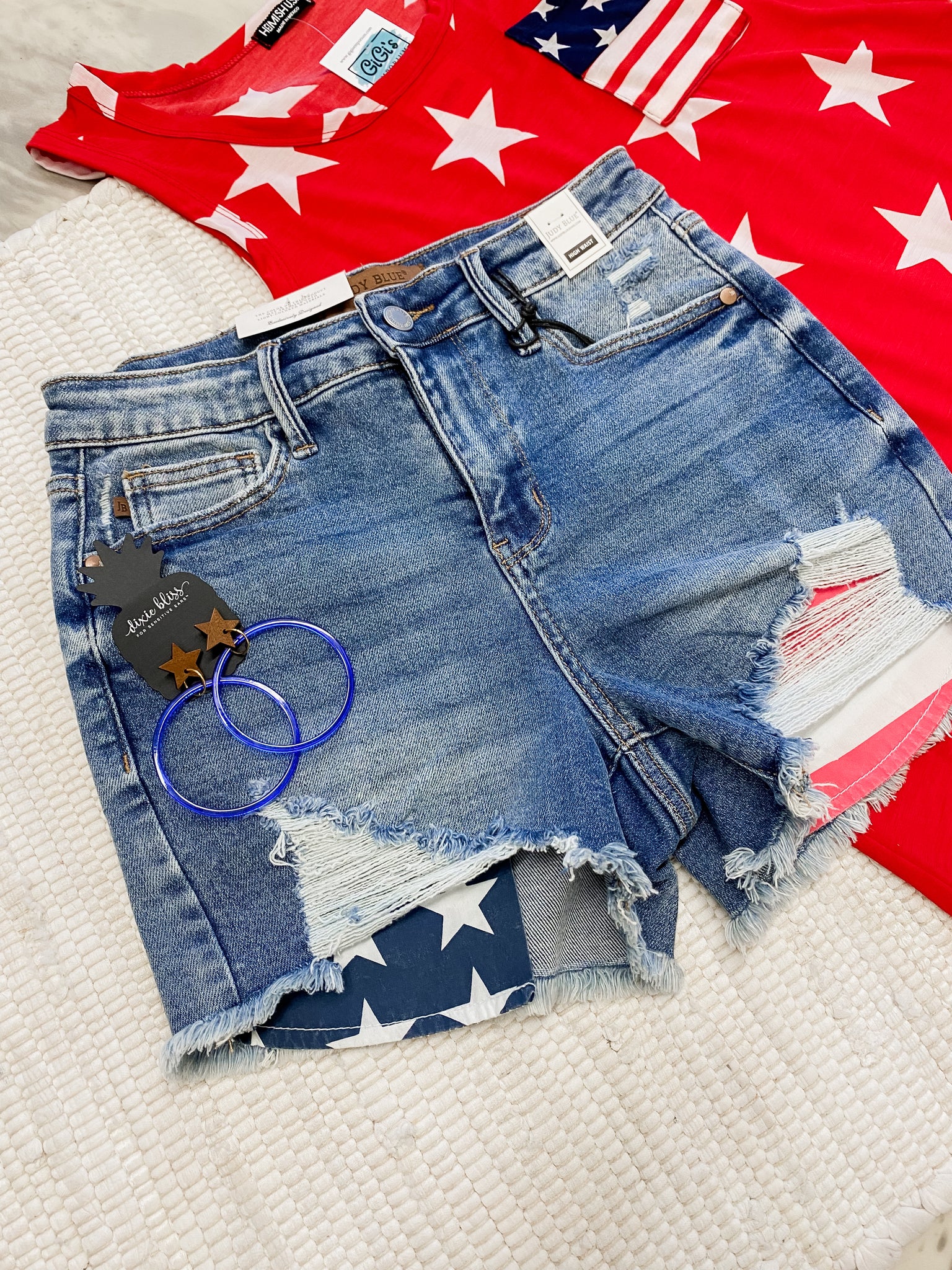 Judy Blue Patriotic Back Pocket Shorts
