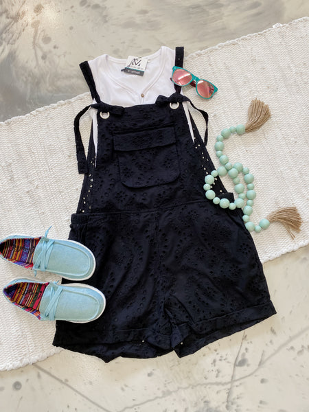 Cotton Eyelet Joe Shortalls