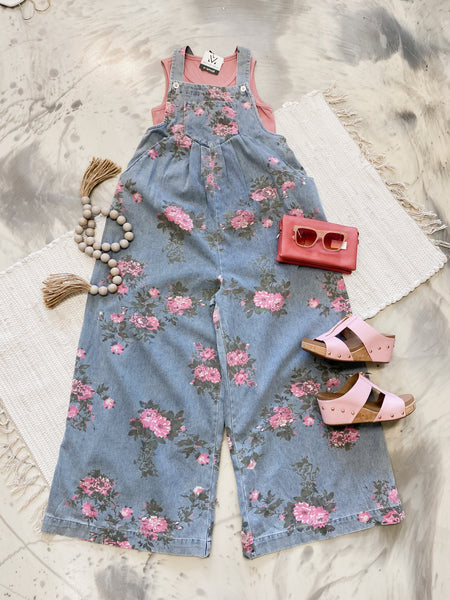 Flower Daze Wide Leg Overalls