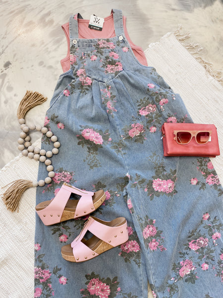 Flower Daze Wide Leg Overalls