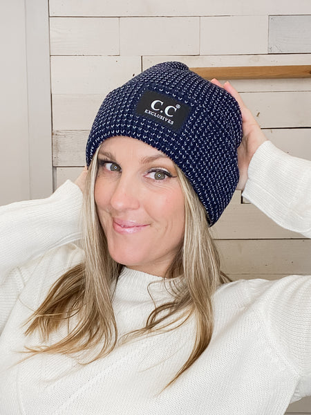 C.C Reflective Solid Unisex Beanie