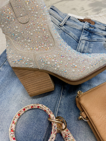 Kady Pearl Blingin Bootie Ivory