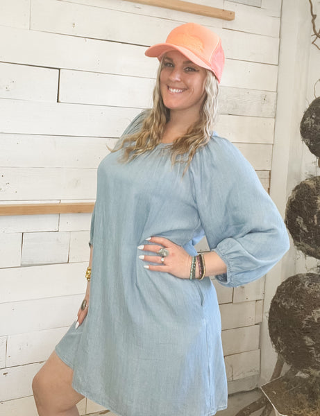 Swinging Softly Chambray Dress