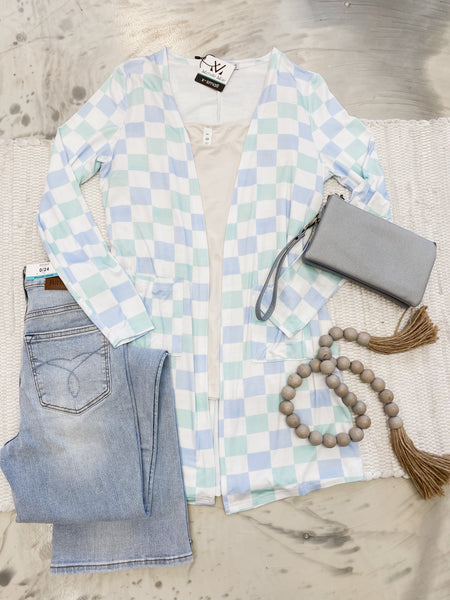 Michelle Mae Checker Classic Cardigan