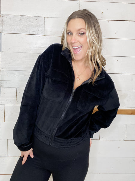 Midnight Mock Jacket In Black