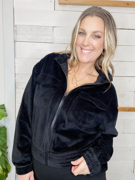 Midnight Mock Jacket In Black