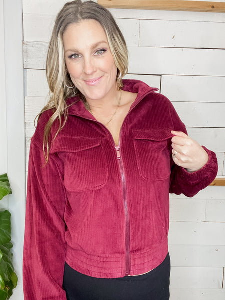 Cordurory Mock Jacket Burgundy
