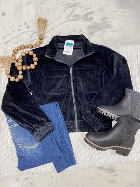 Midnight Mock Jacket In Black