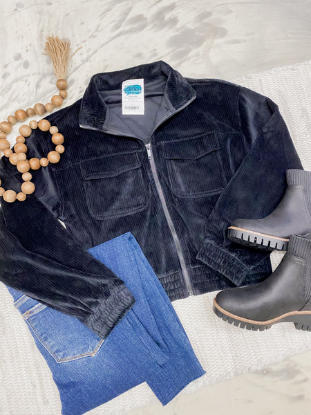 Midnight Mock Jacket In Black