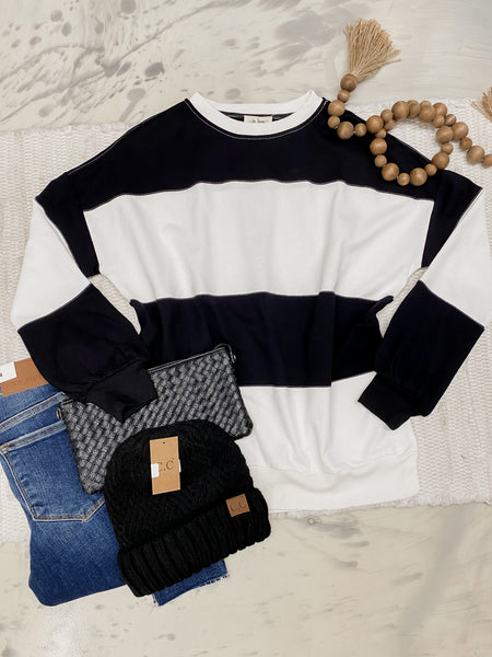Striped French Terry Pullover
