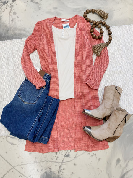 Waffle Knit Cardigan