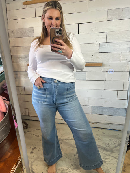 White Birch HW Retro Wide Leg Soft Denim