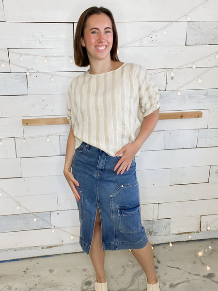 Cargo Denim Skirt