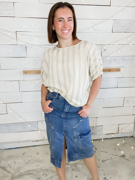 Cargo Denim Skirt