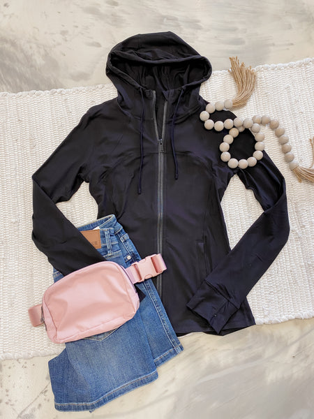 Rae Mode Butter Jacket with Hood in Black