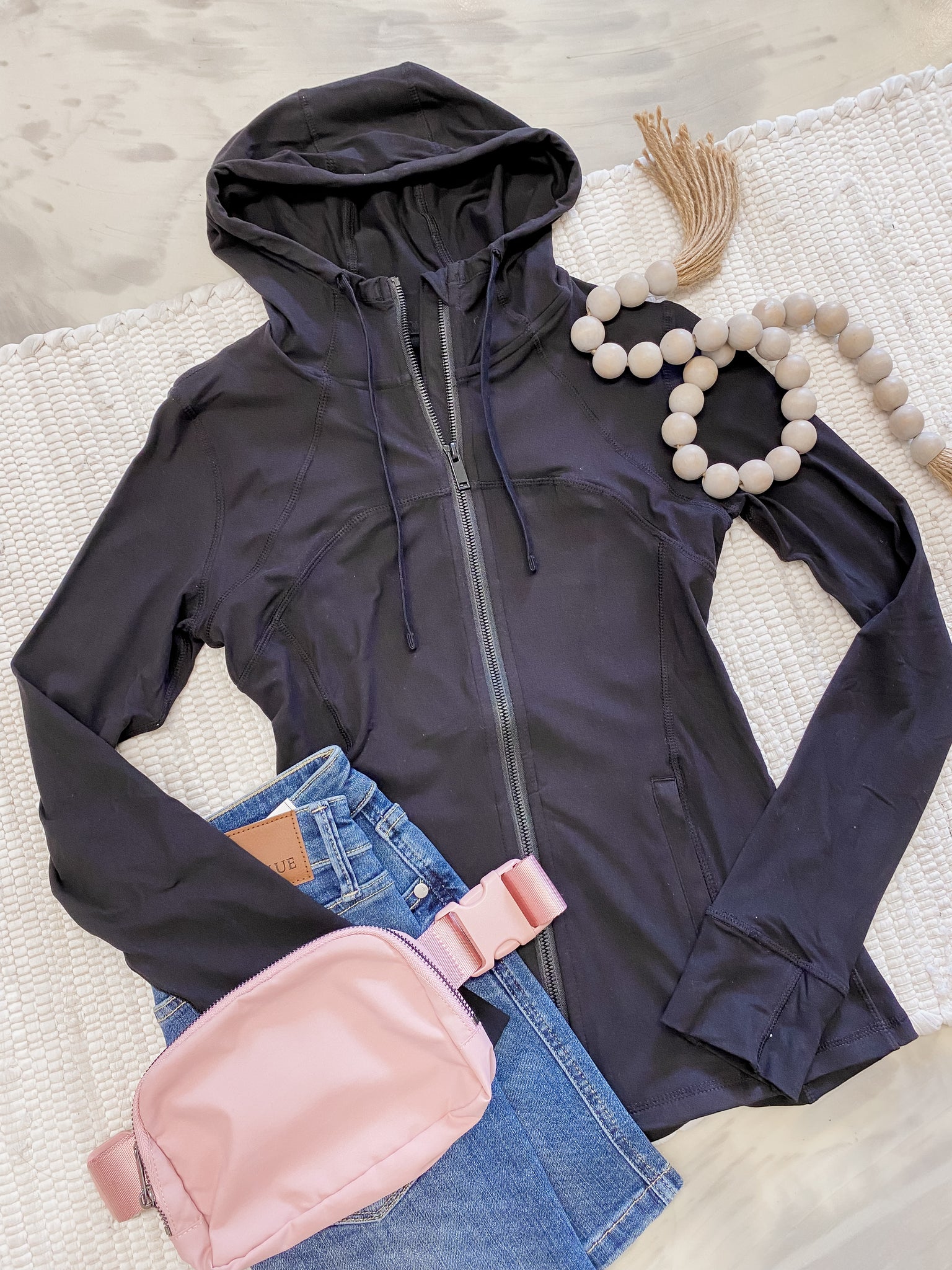 Rae Mode Butter Jacket with Hood in Black