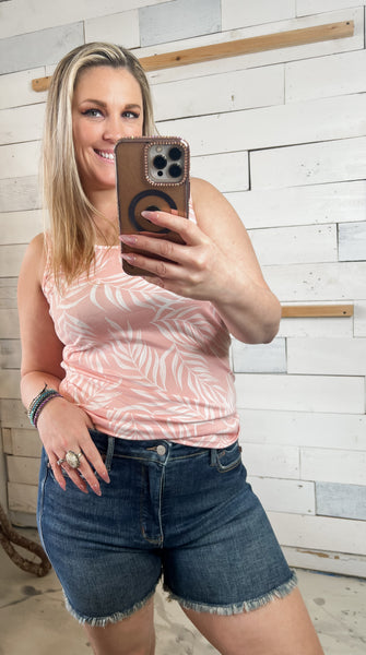 Judy Blue HW Tummy Control Fray Hem & Shield Pocket Shorts