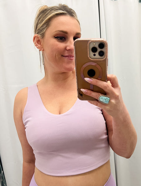 Cross Back Built-in Tank in Lilac