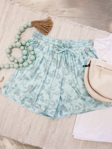 Vintage Mint Floral Jamie Shorts