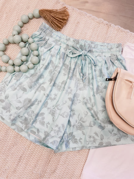Vintage Mint Floral Jamie Shorts