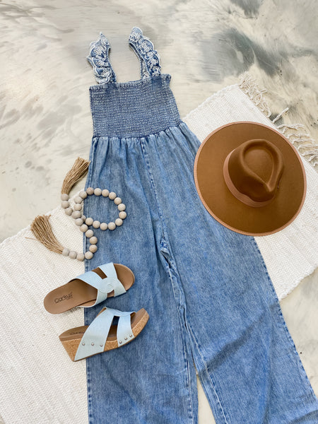 Smoking Washed Denim Overalls