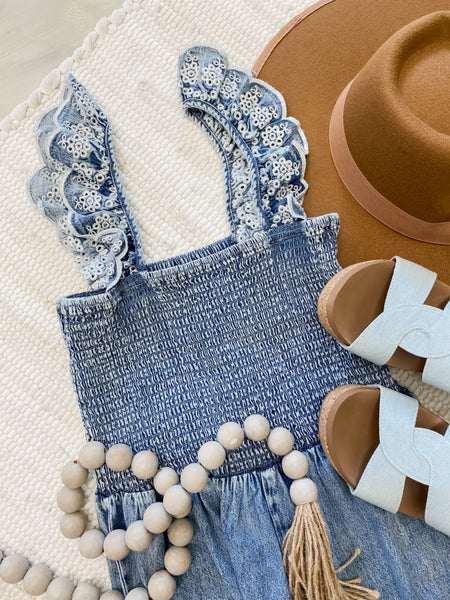 Smoking Washed Denim Overalls