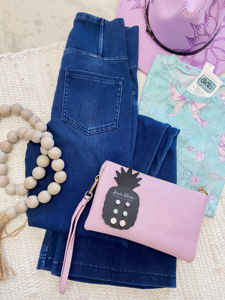 Denim V Waist Flared Pant