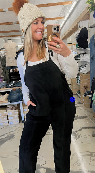 Black Out Friday Fleece Jumpsuit in Black
