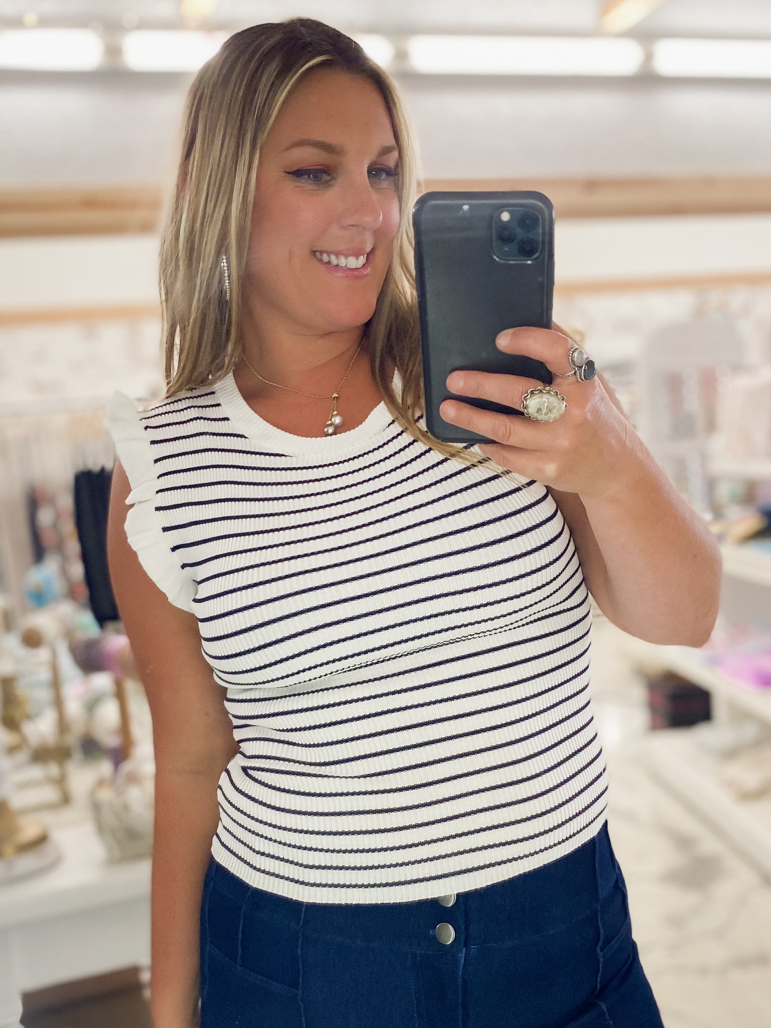 Rhonda Striped Ruffles