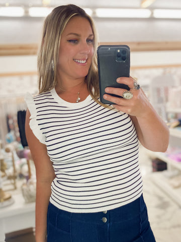 Rhonda Striped Ruffles