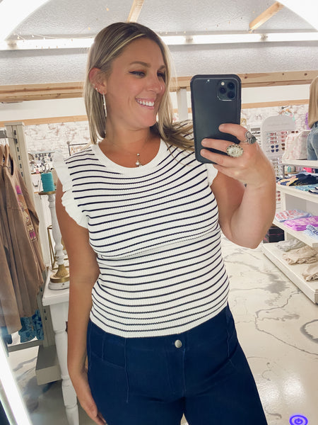 Rhonda Striped Ruffles