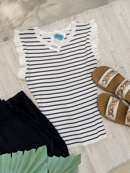 Rhonda Striped Ruffles