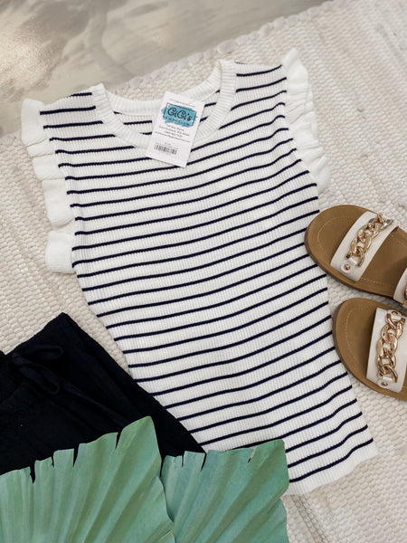 Rhonda Striped Ruffles