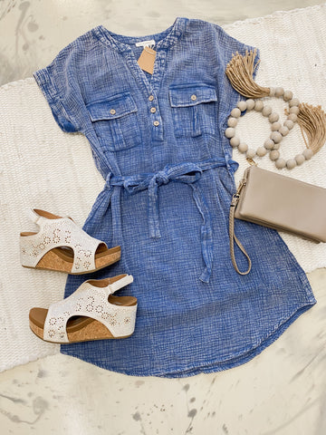 Tied Up Chambray Dress