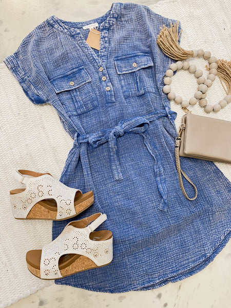 Tied Up Chambray Dress