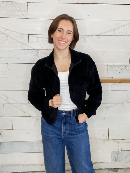 Midnight Mock Jacket In Black