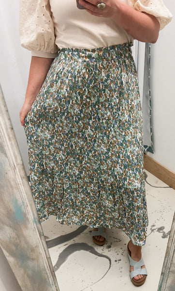 Floral Pleated Skirts