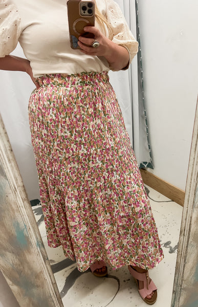 Floral Pleated Skirts