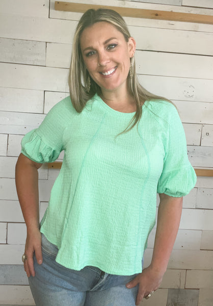Crinkle Puff Sleeve