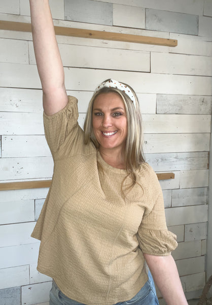 Crinkle Puff Sleeve