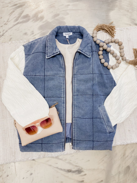 Chambray Mixed Media Jacket