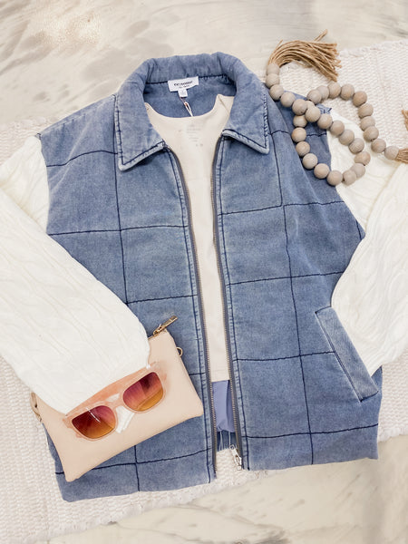 Chambray Mixed Media Jacket