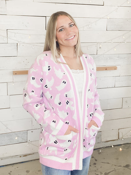 Ghost Pocket Cardigan in Lilac