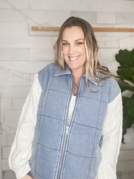Chambray Mixed Media Jacket