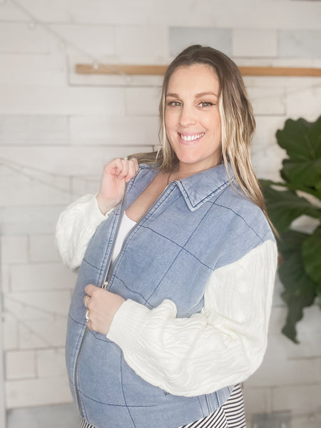 Chambray Mixed Media Jacket