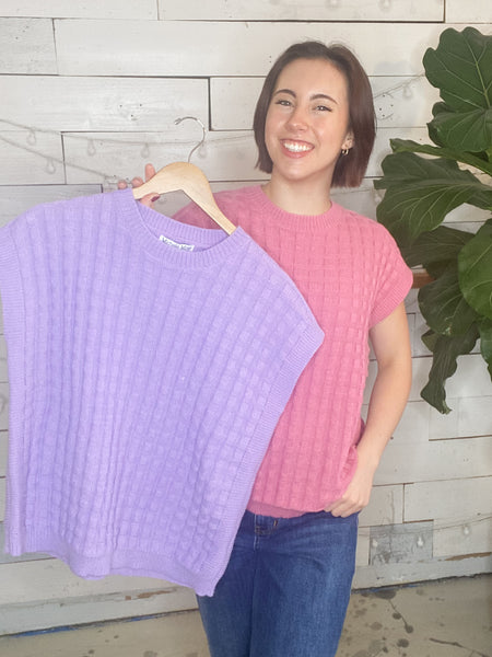 Michelle Mae Kelly Knit Top in Lavender