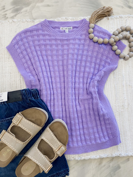 Michelle Mae Kelly Knit Top in Lavender