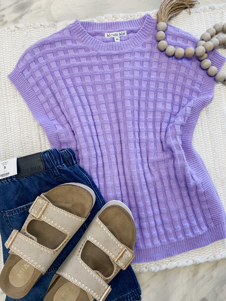 Michelle Mae Kelly Knit Top in Lavender