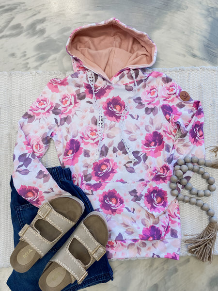 Michelle Mae Hailey Pullover Hoodie in Pink Blossom