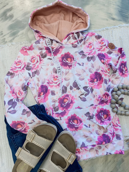 Michelle Mae Hailey Pullover Hoodie in Pink Blossom